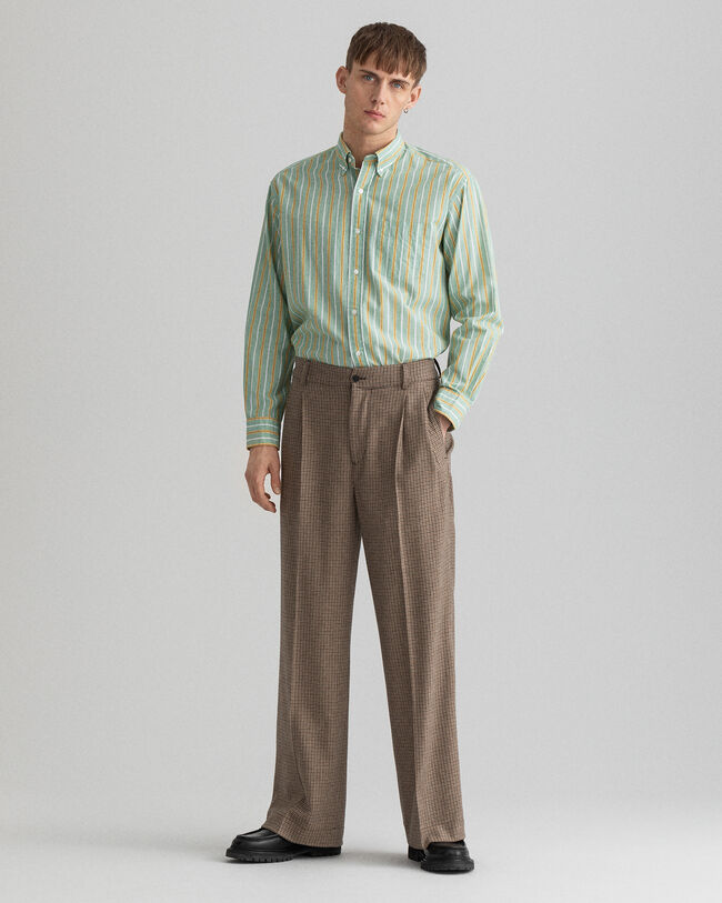 Pantalon de costume plissé à carreaux