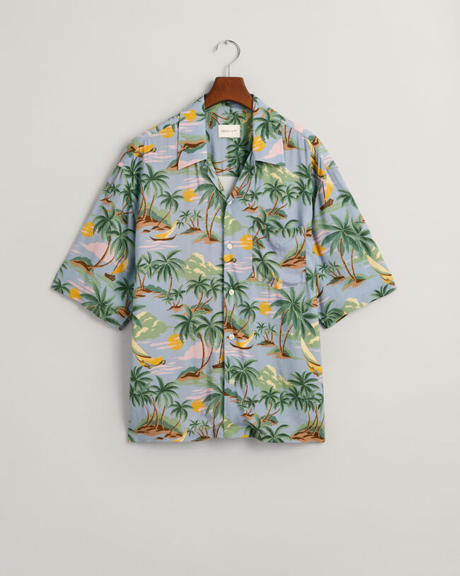 Chemise relaxed fit à manches courtes Hawaiian Print
