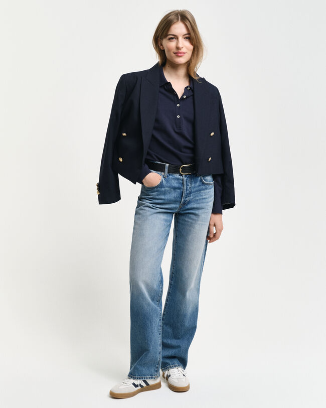 Polo en coton piqué à manches longues Shield