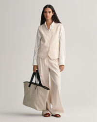 Gilet regular fit en lin stretch