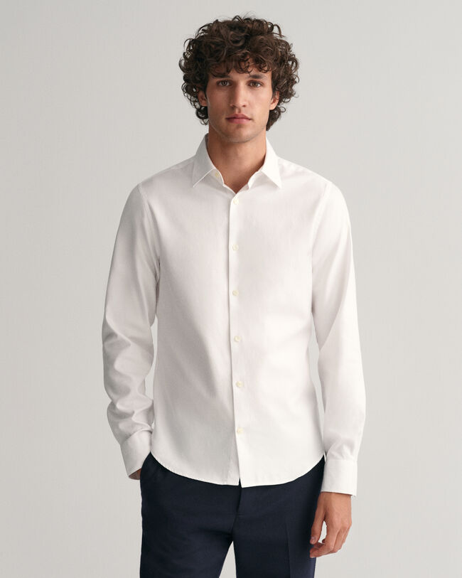 Chemise habill&eacute;e slim fit en serg&eacute;
