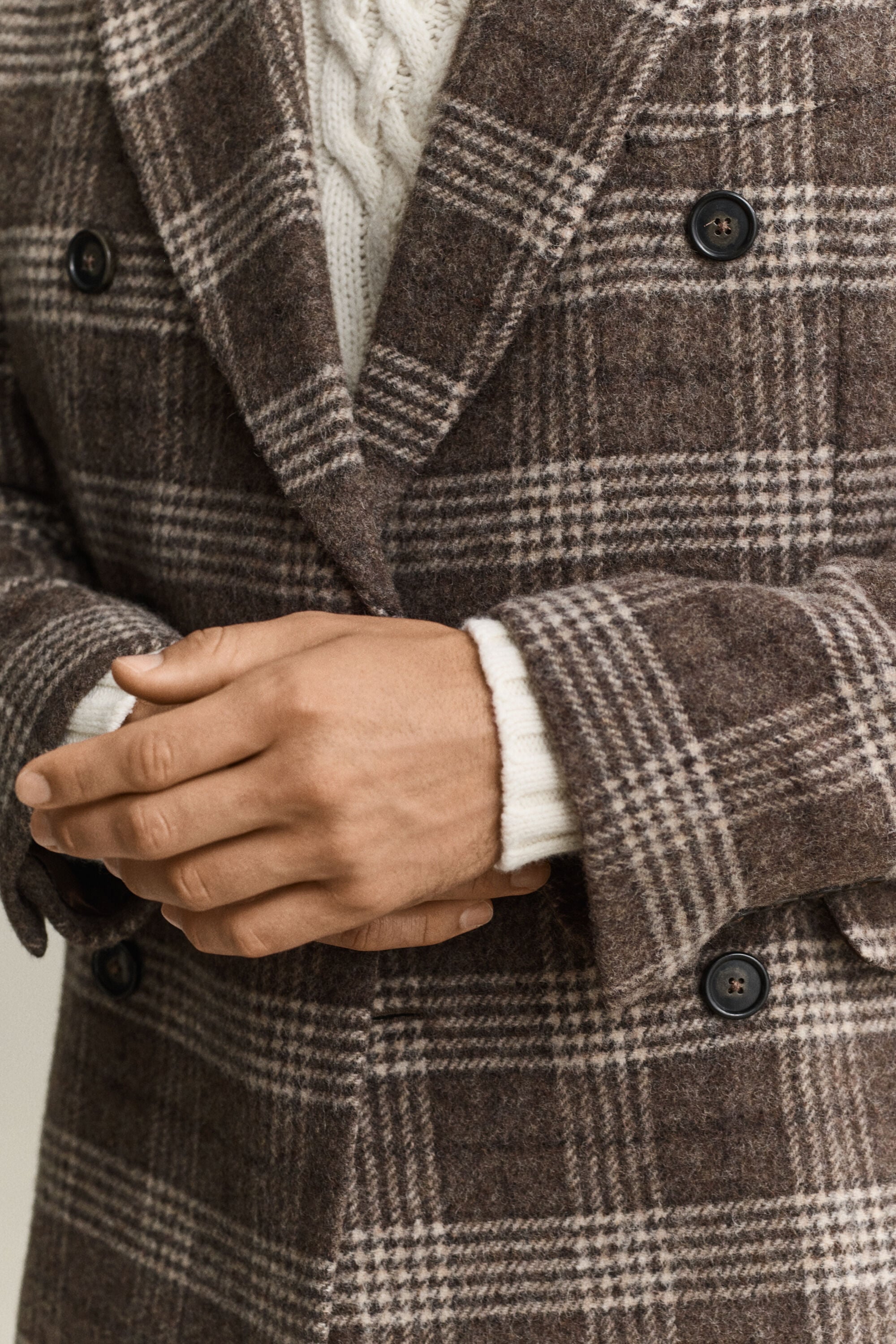 Manteau à boutonnage croisé en laine