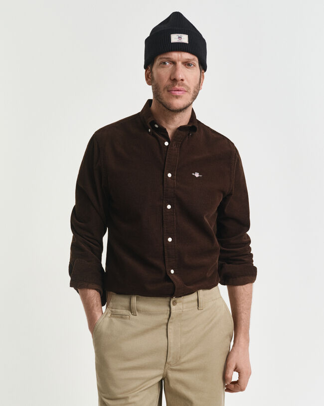 Regular Fit hemd van katoencorduroy