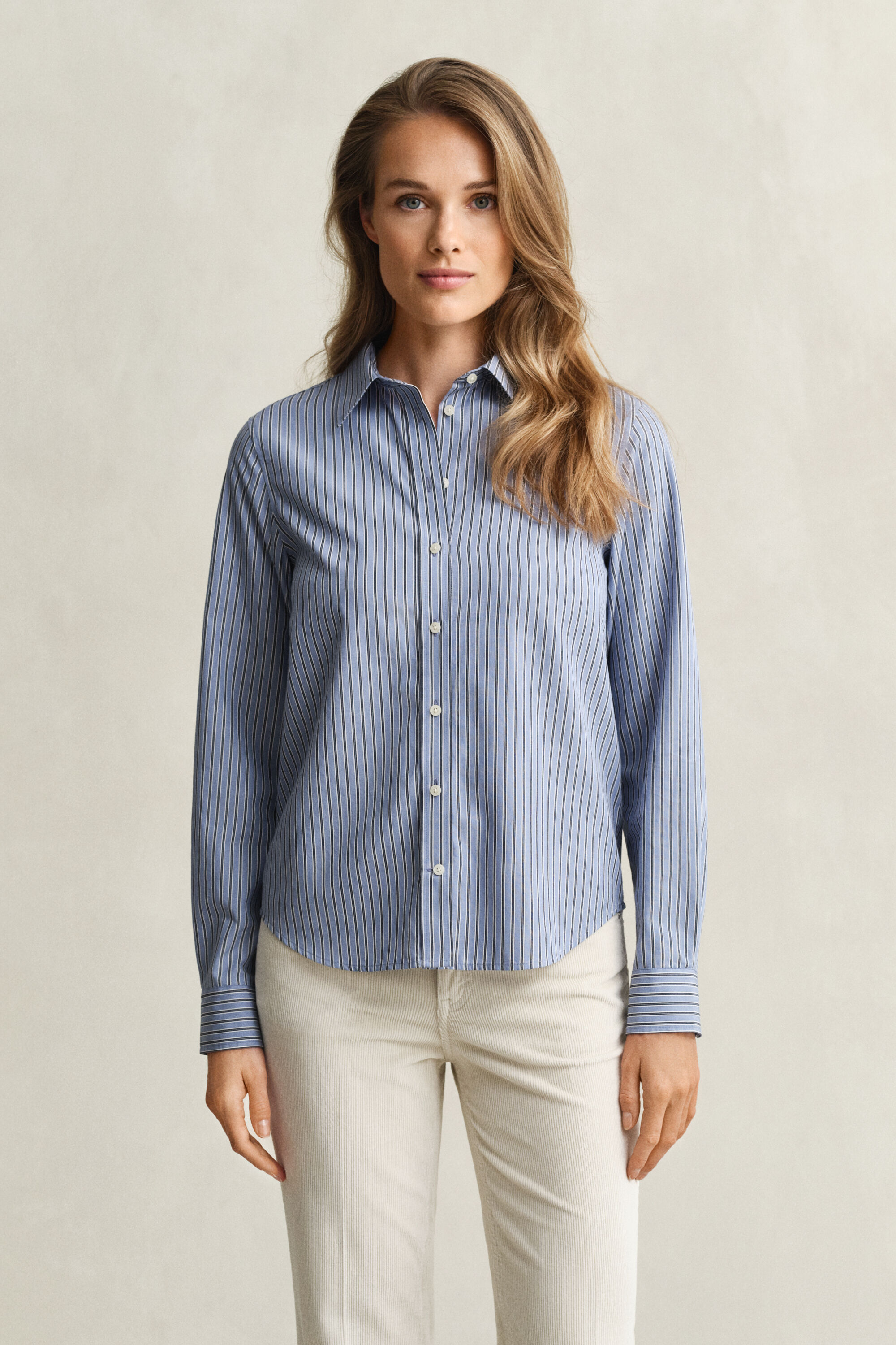 Chemise coupe regular en popeline à rayures