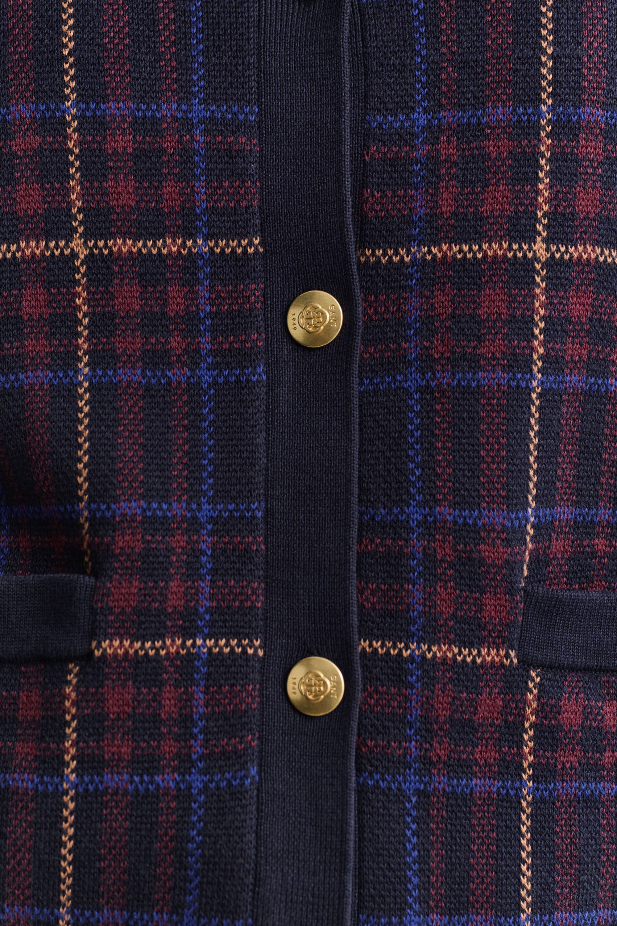 Cardigan en maille à carreaux