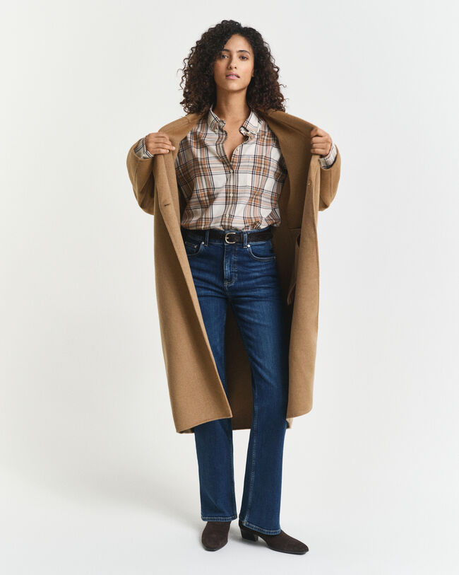 Chemise coupe décontractée en flanelle à carreaux