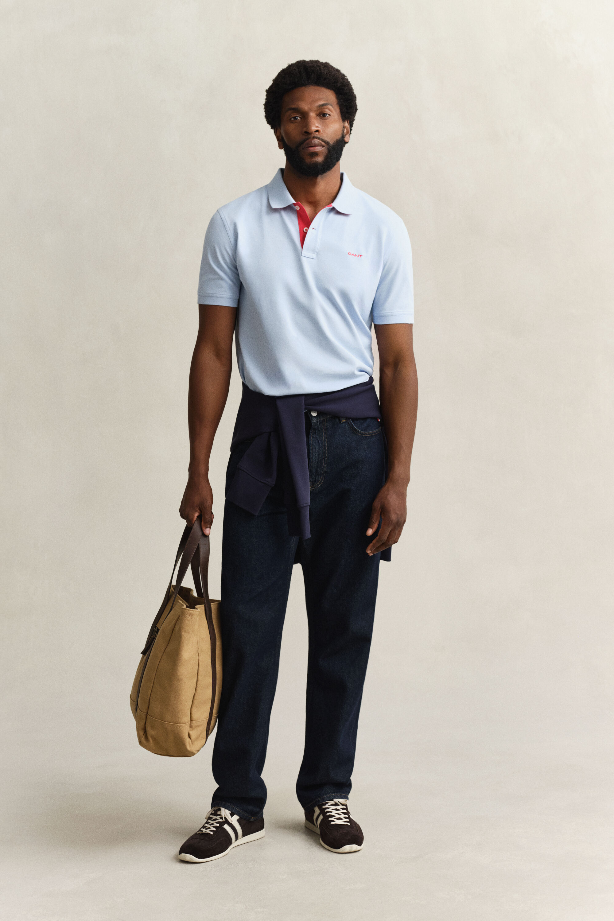 Polo en coton piqué contrastant