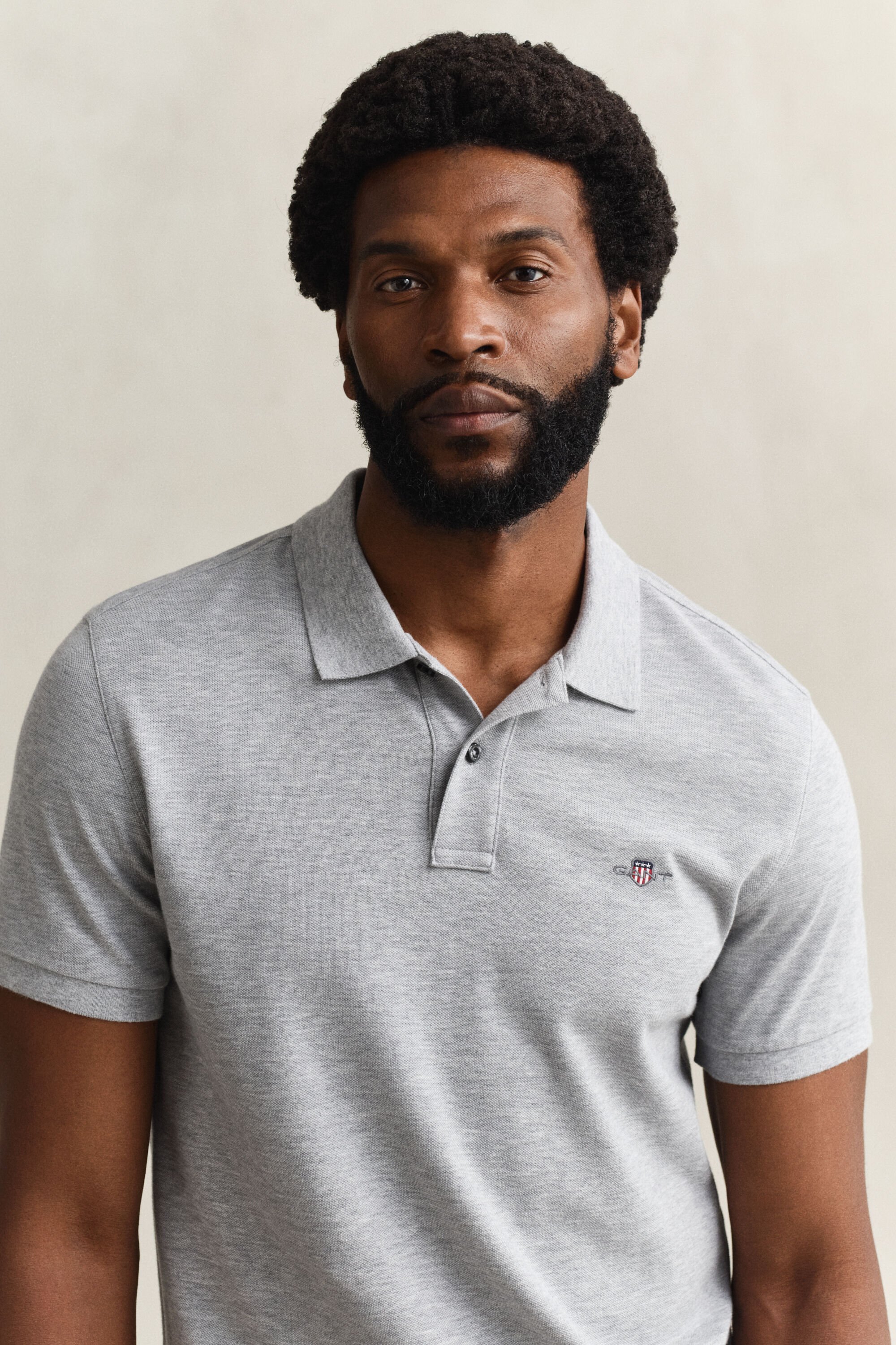 Slim Fit Shield piqué poloshirt