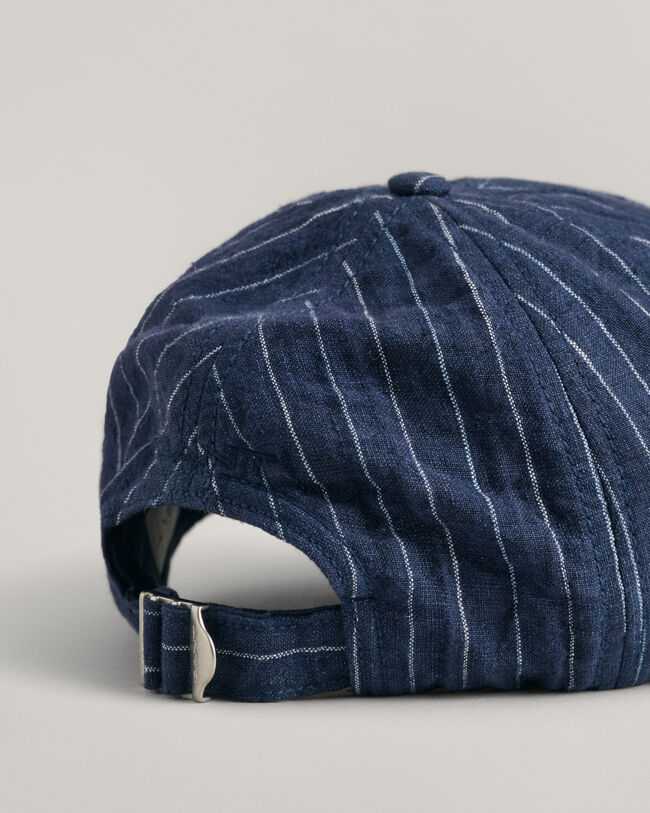 Casquette en lin à rayures