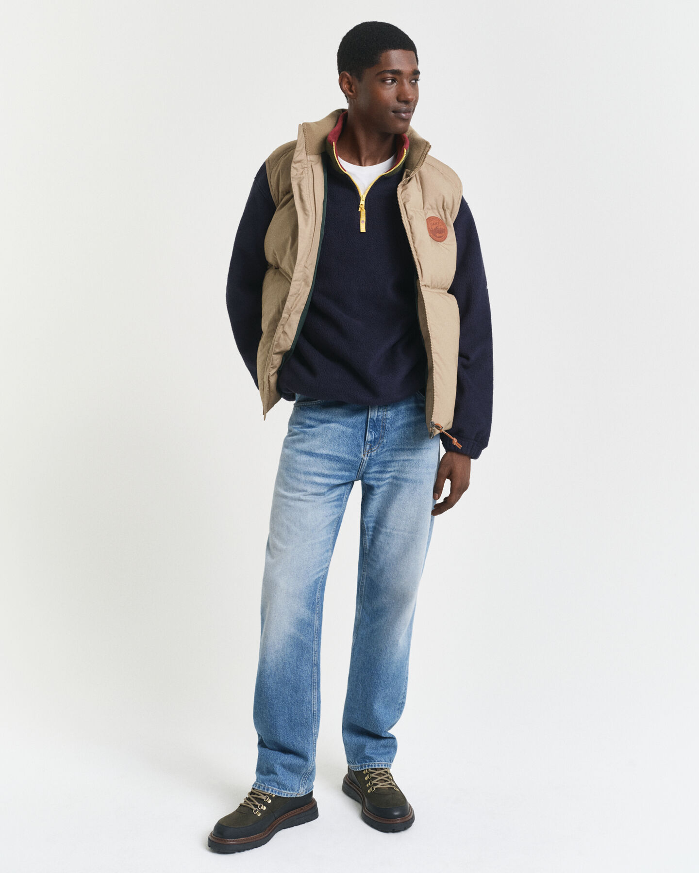 Fleecetrui met kleurblok