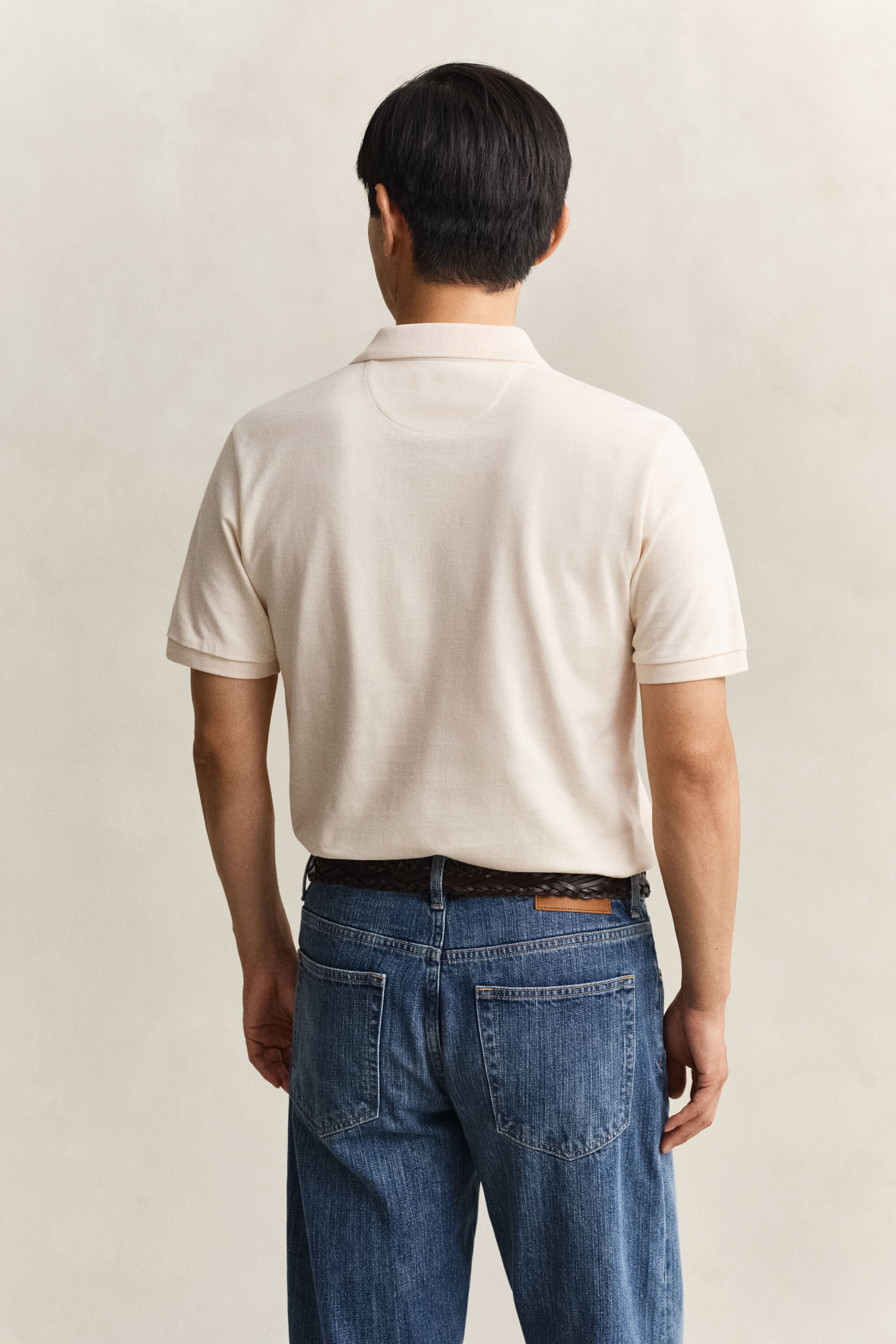 Polo texturé à rayures