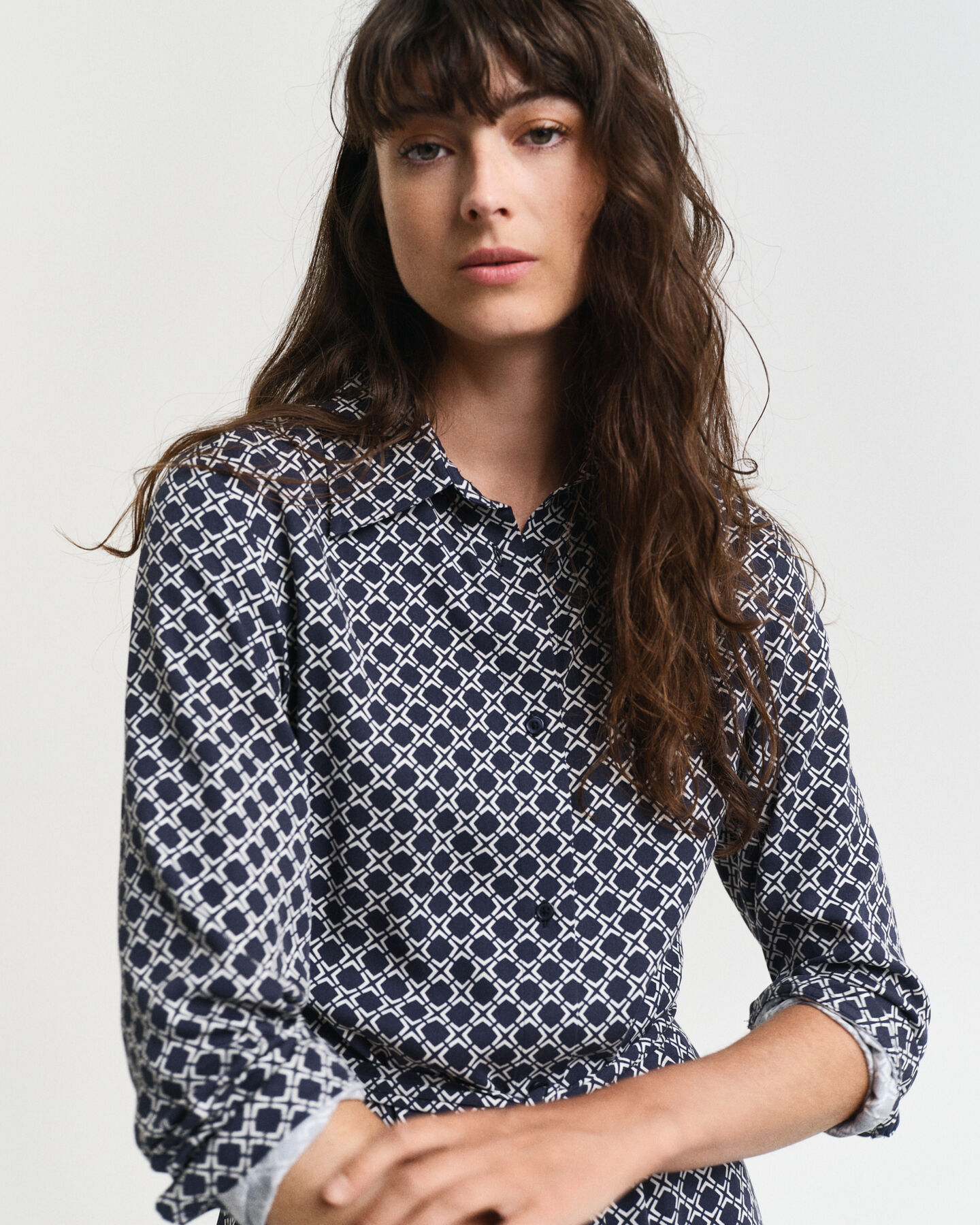 Robe-chemise à imprimé géométrique