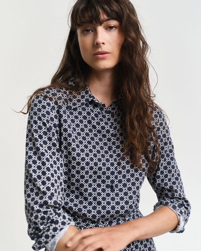 Robe-chemise à imprimé géométrique