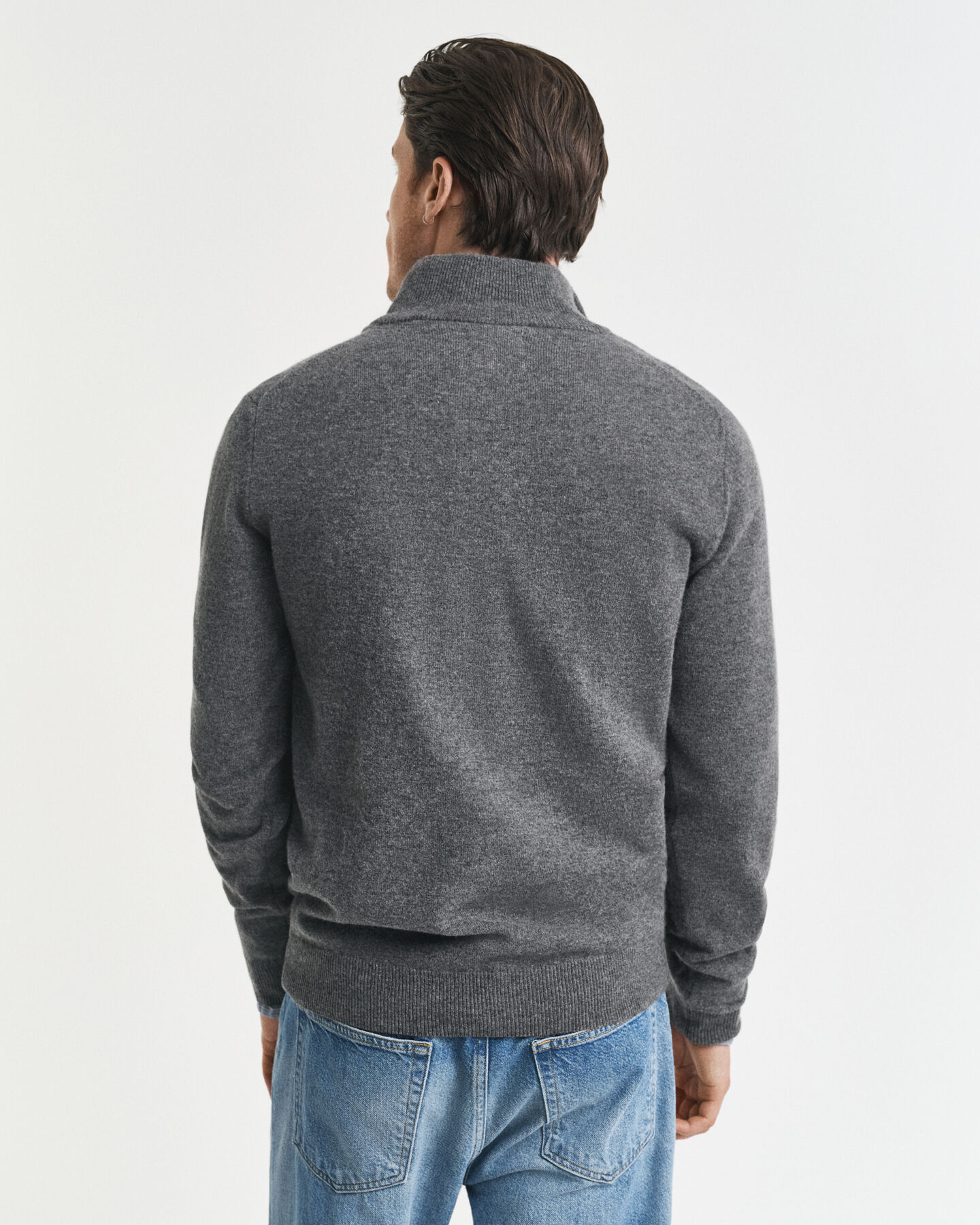 Pull à demi-zip en laine d'agneau ultra-fine