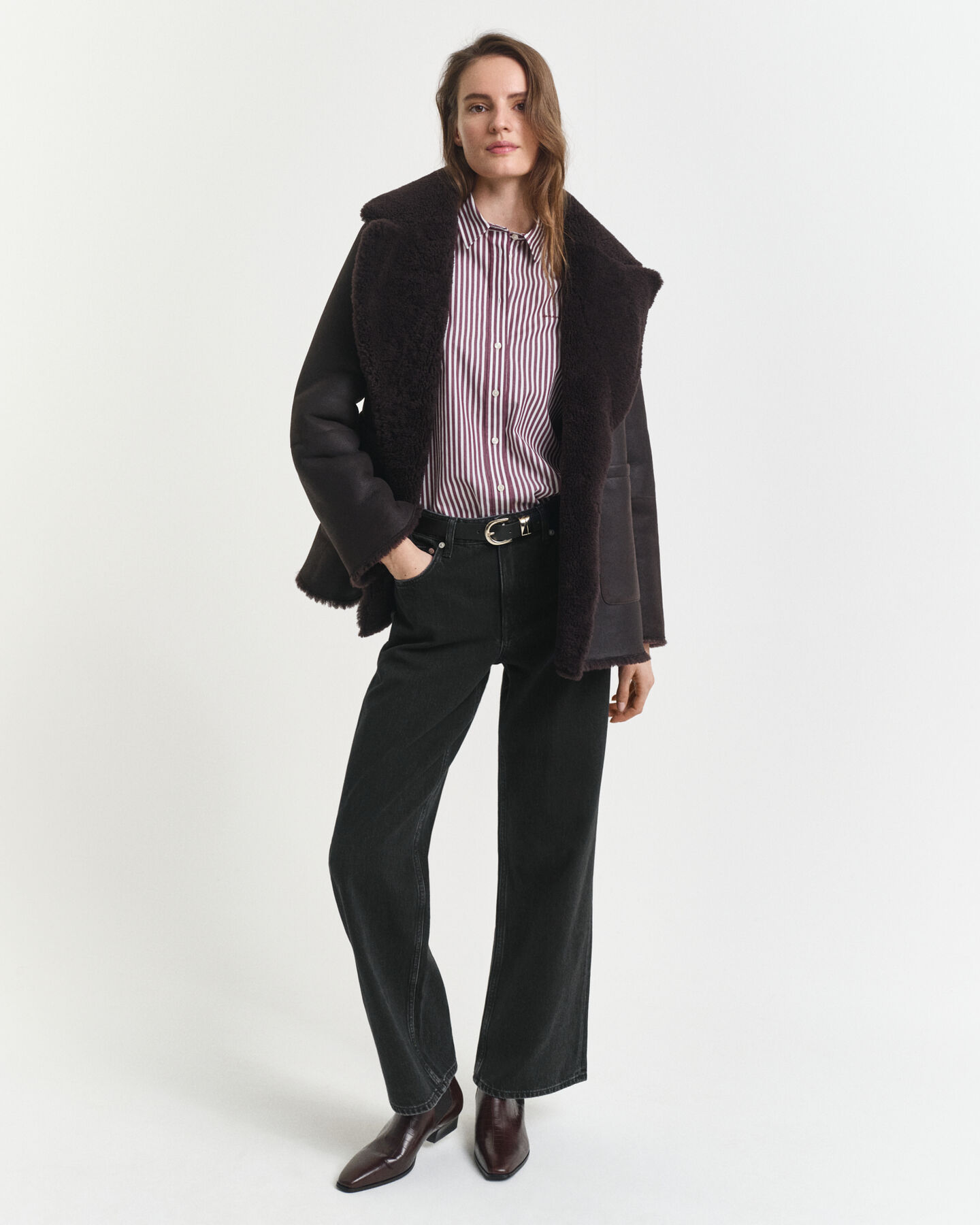 Chemise coupe regular en popeline à rayures classique