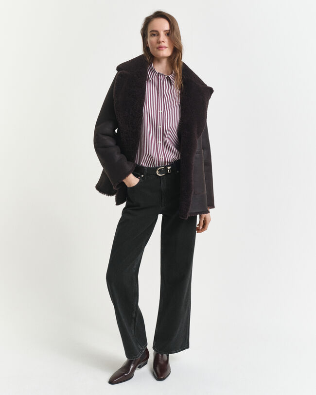 Chemise coupe regular en popeline à rayures classique