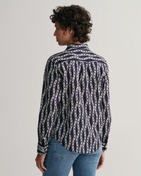 Regular Fit Chain Print overhemd van katoenen voile