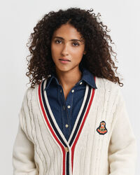 Gant Varsity kabelgebreid vest met V-hals