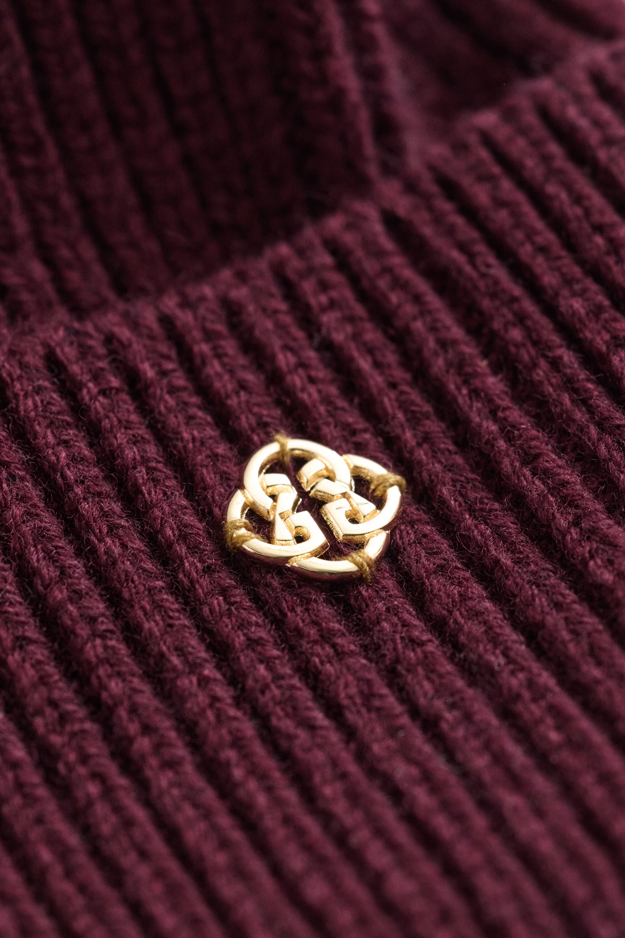 Beanie van geribde wol
