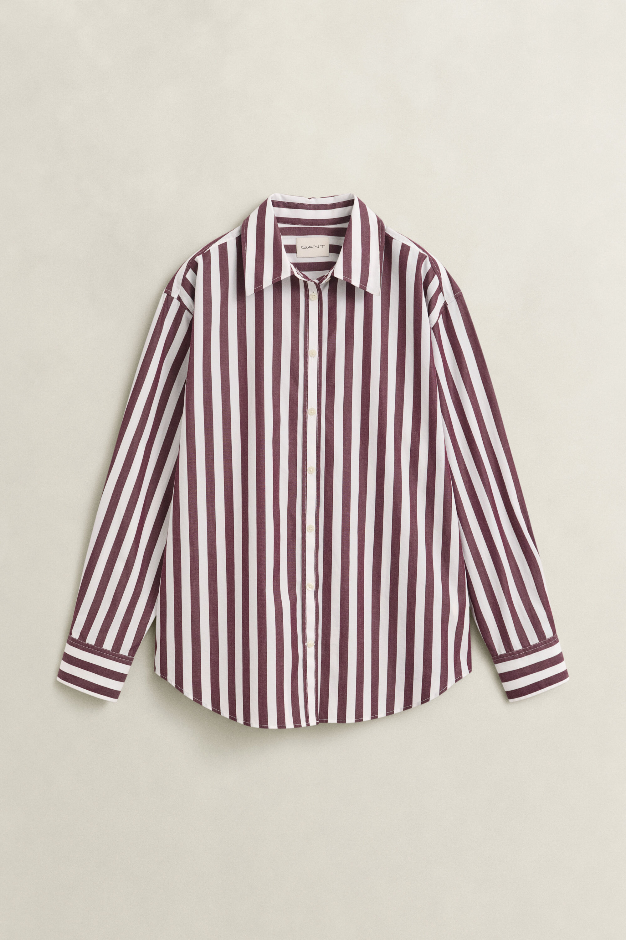 Chemise décontractée en popeline à rayures