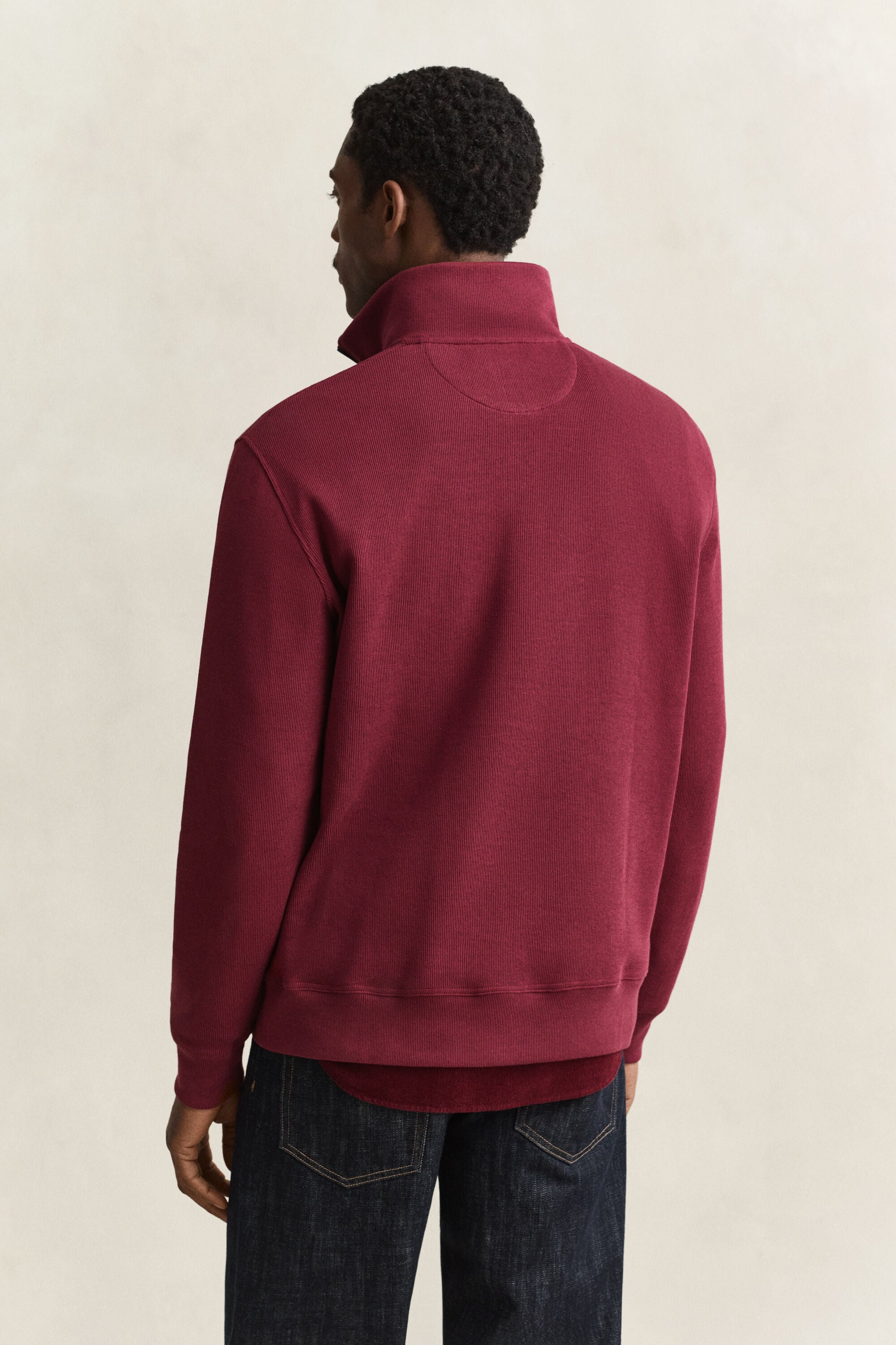 Sacker Rib sweatshirt met korte rits