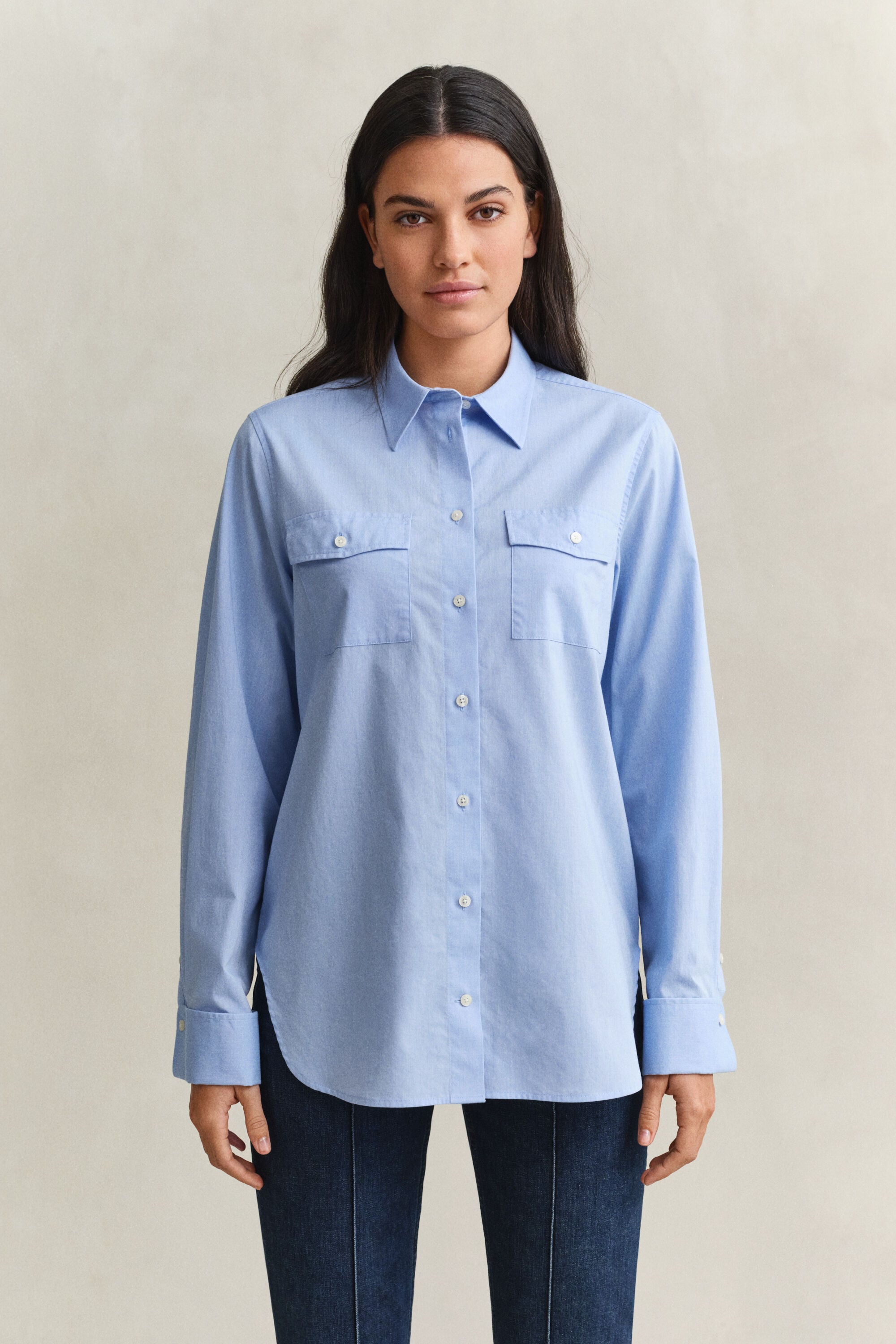 Chemise en coton avec poignets mousquetaires