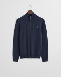 Pull à demi-zip en laine d'agneau ultra-fine