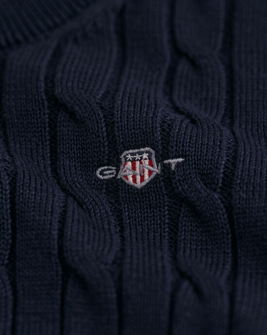 Pull col rond en maille de coton torsadée Shield Enfant