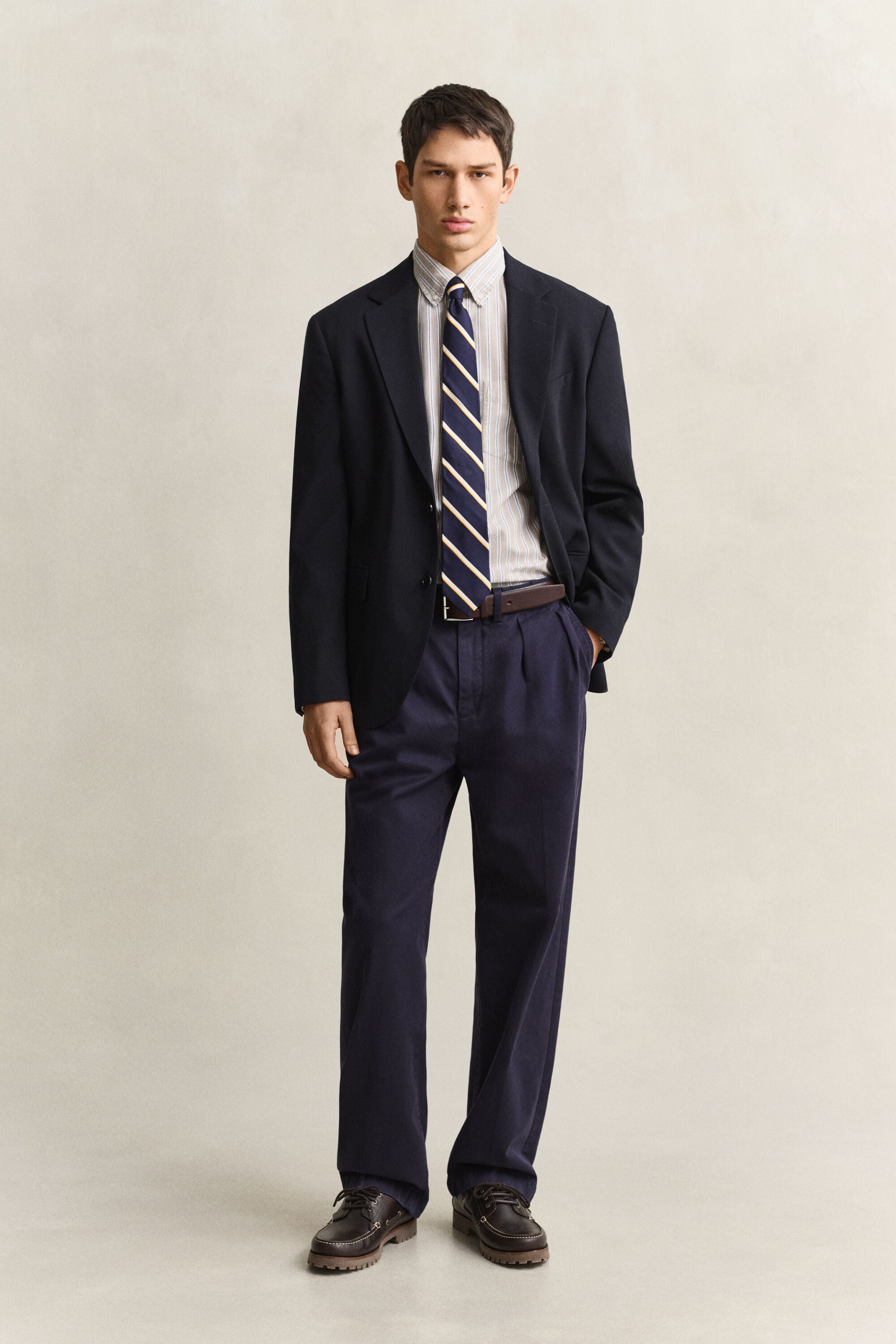 Chemise en coton Oxford classique à rayures