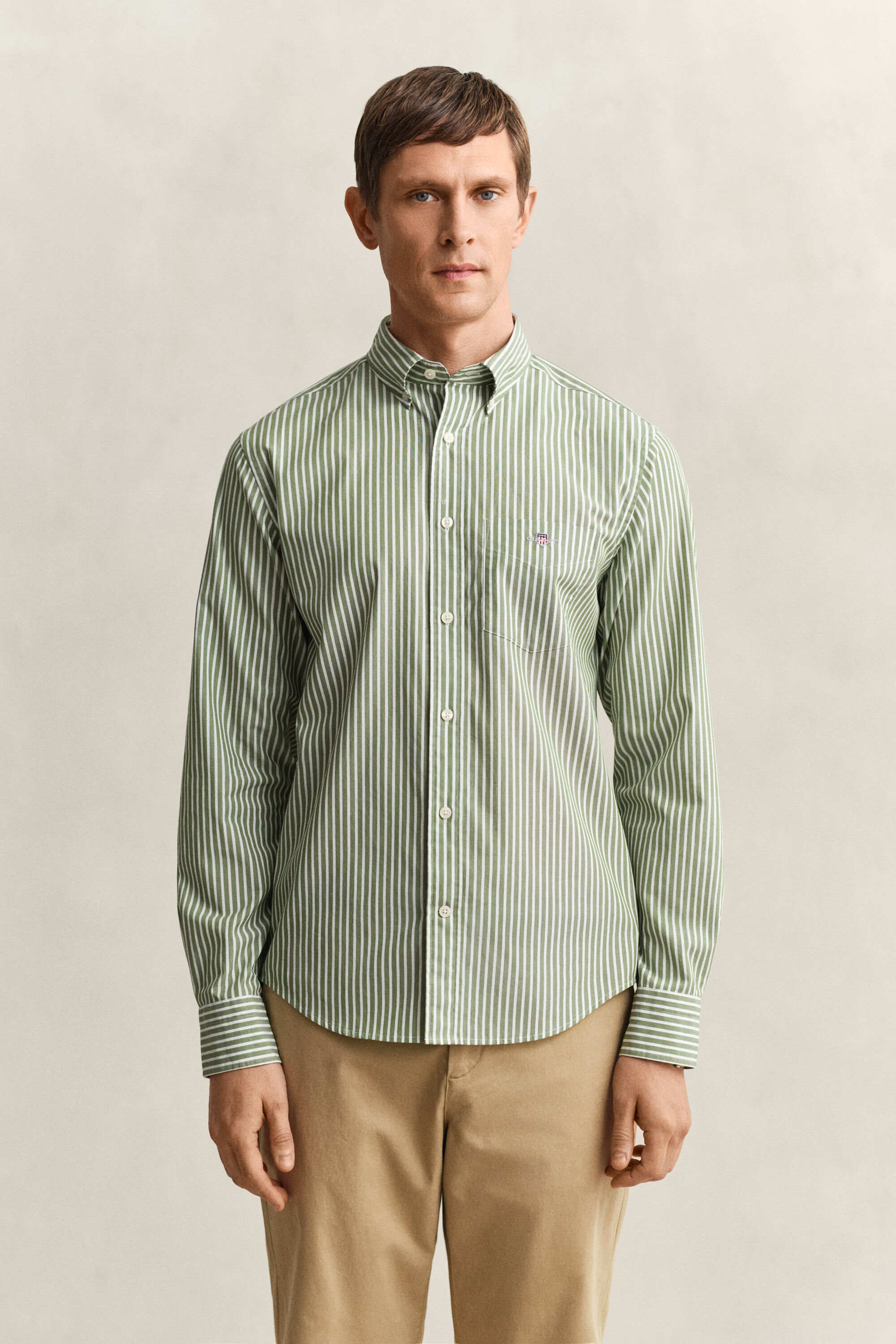 Chemise en popeline à rayures classique
