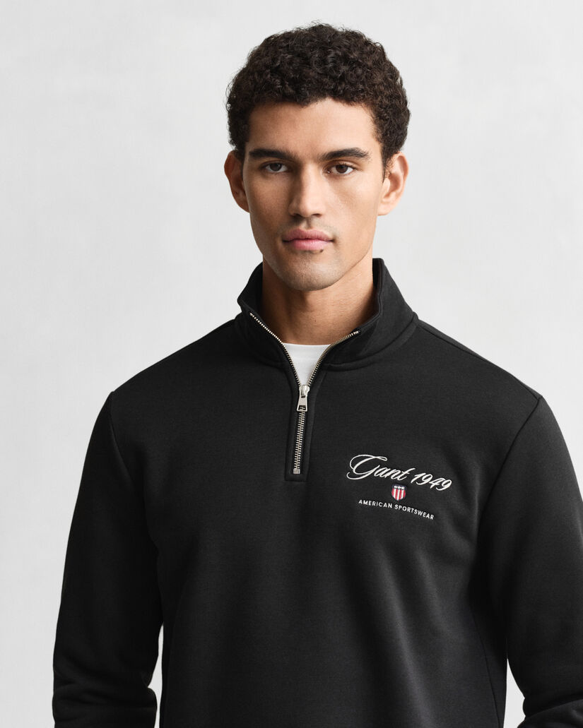 Graphic sweatshirt met korte rits