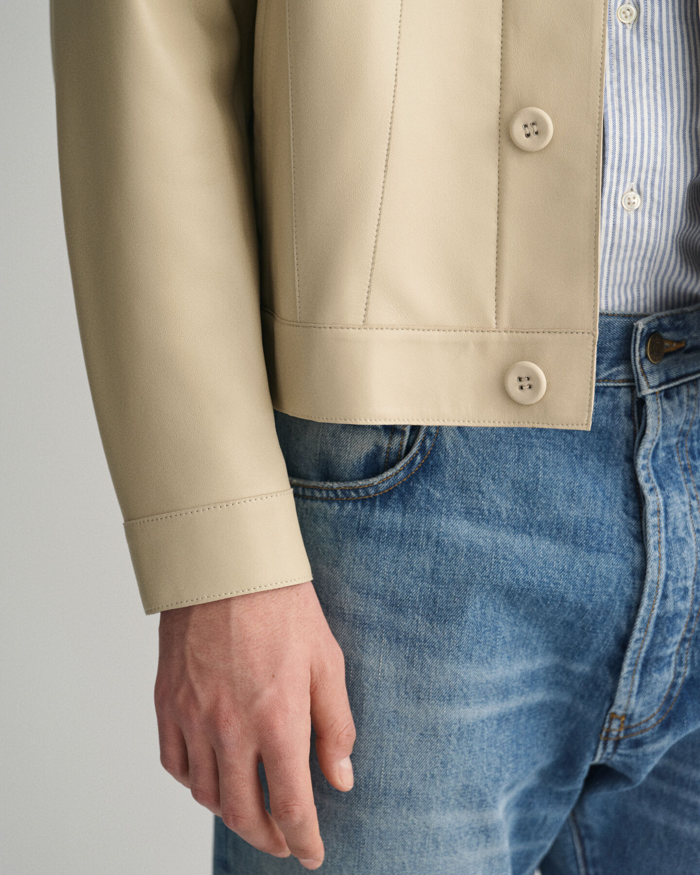 Veste trucker en cuir