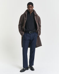 Trui met korte rits van extra fijne merinoswol