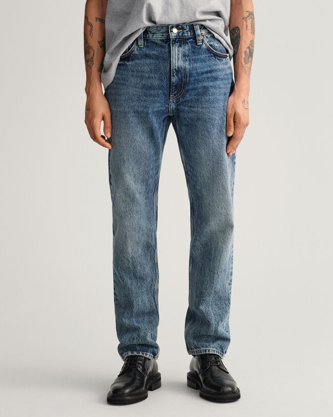 Hayes Slim Fit jeans met vintage wassing