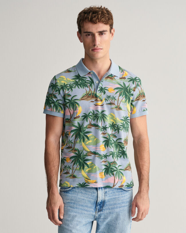 Hawaiian Print poloshirt