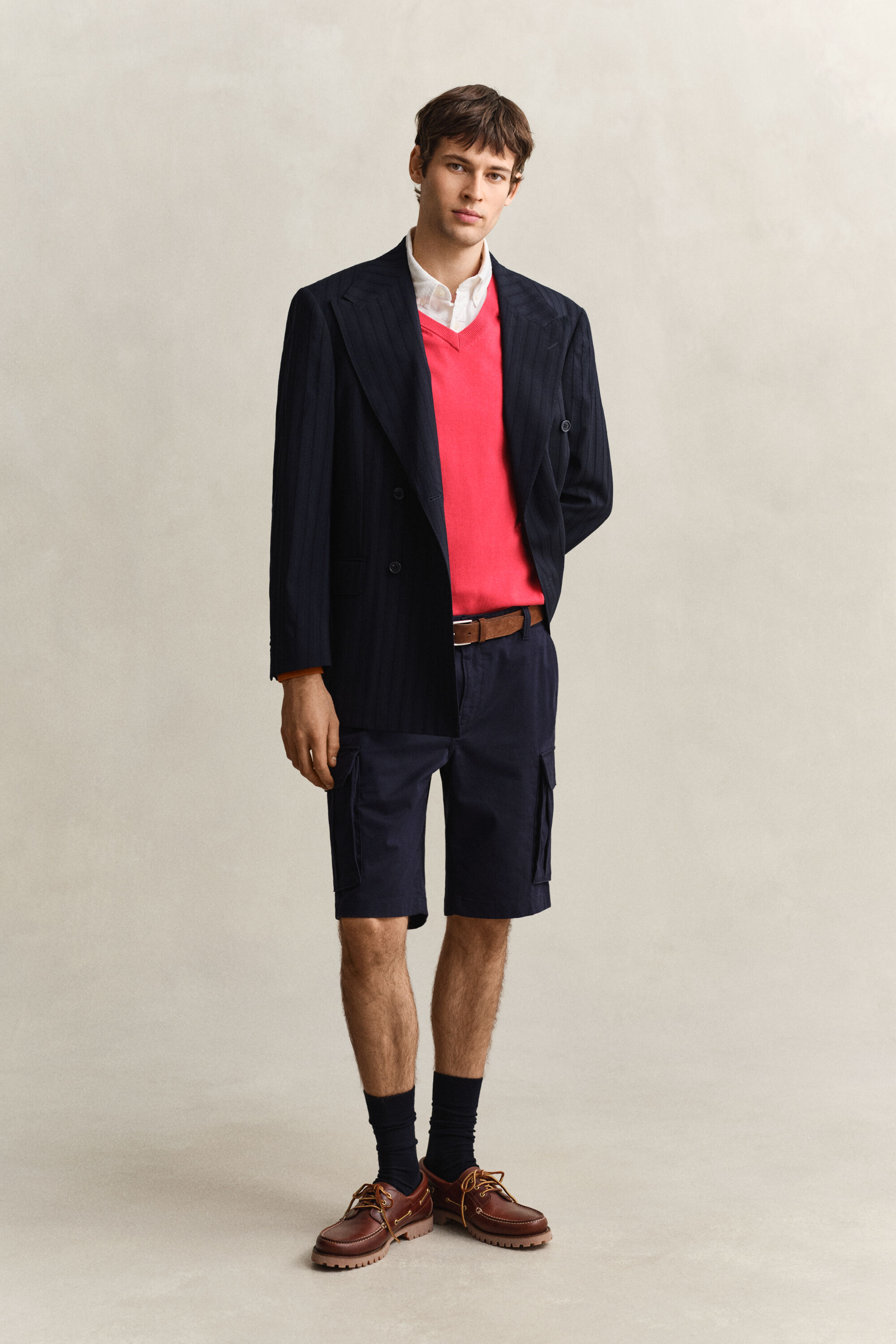 Klassieke sweater van katoen met V-hals