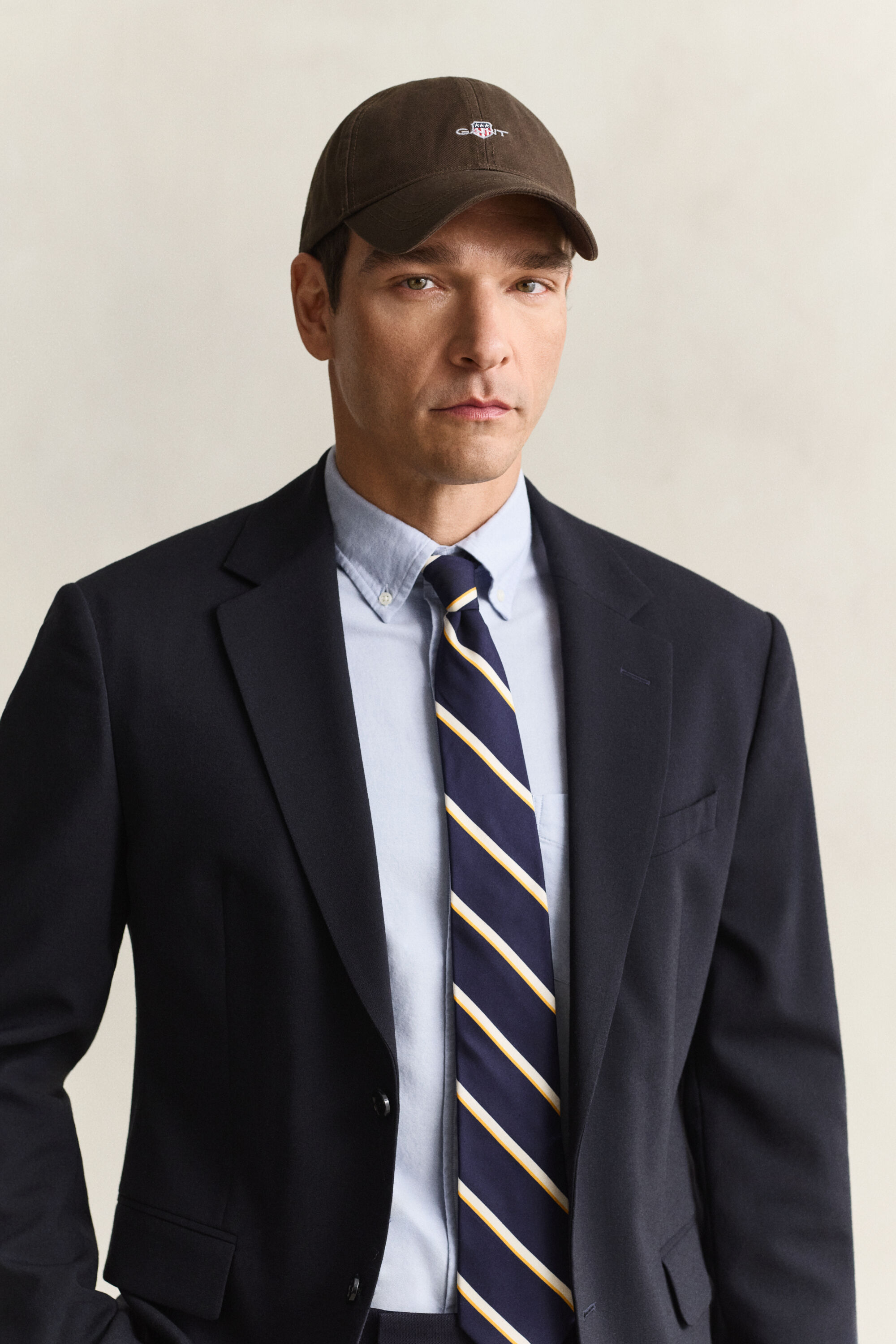 Casquette en sergé de coton avec écusson