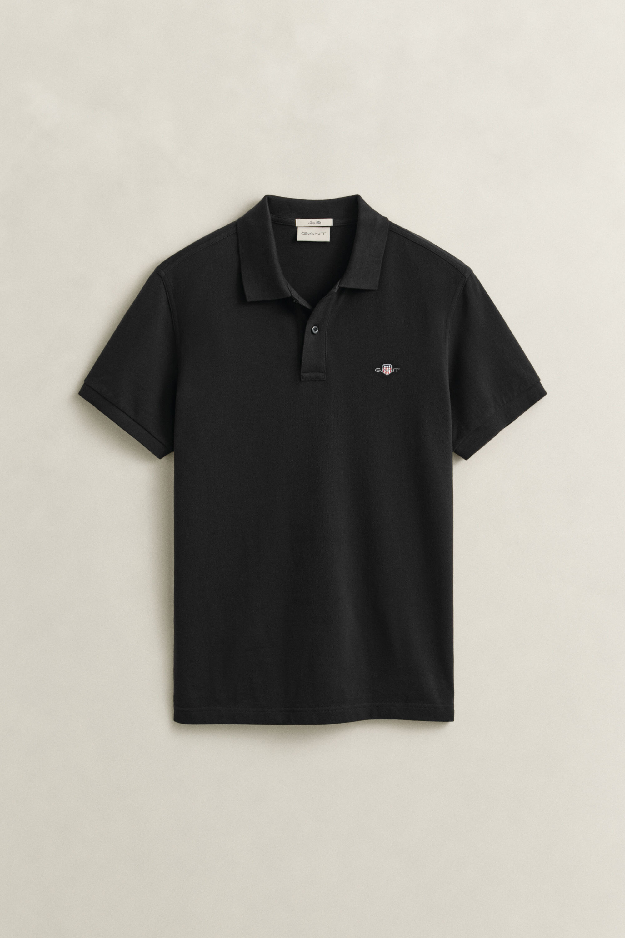 Slim Fit Shield piqué poloshirt