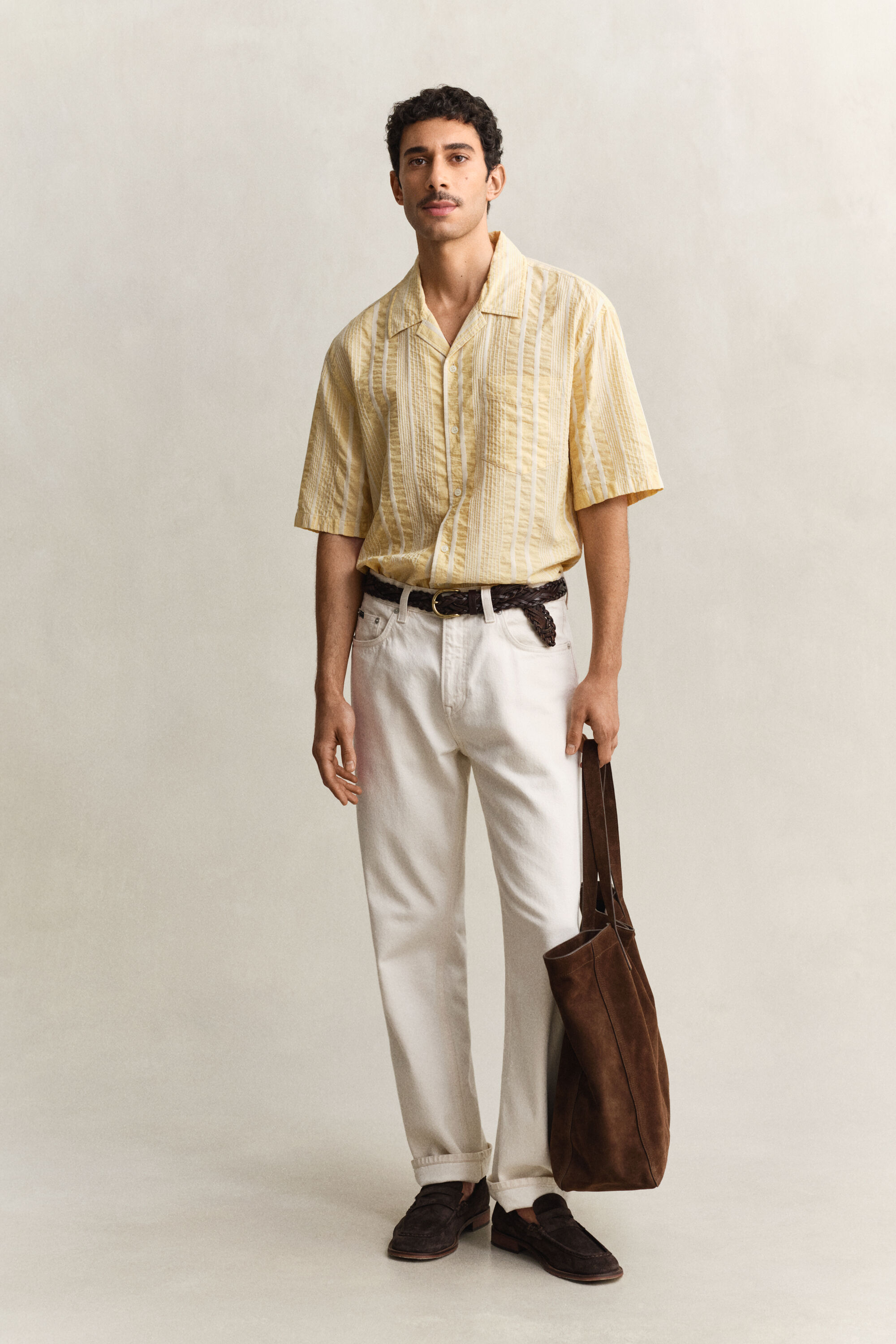 Chemise à manches courtes en seersucker