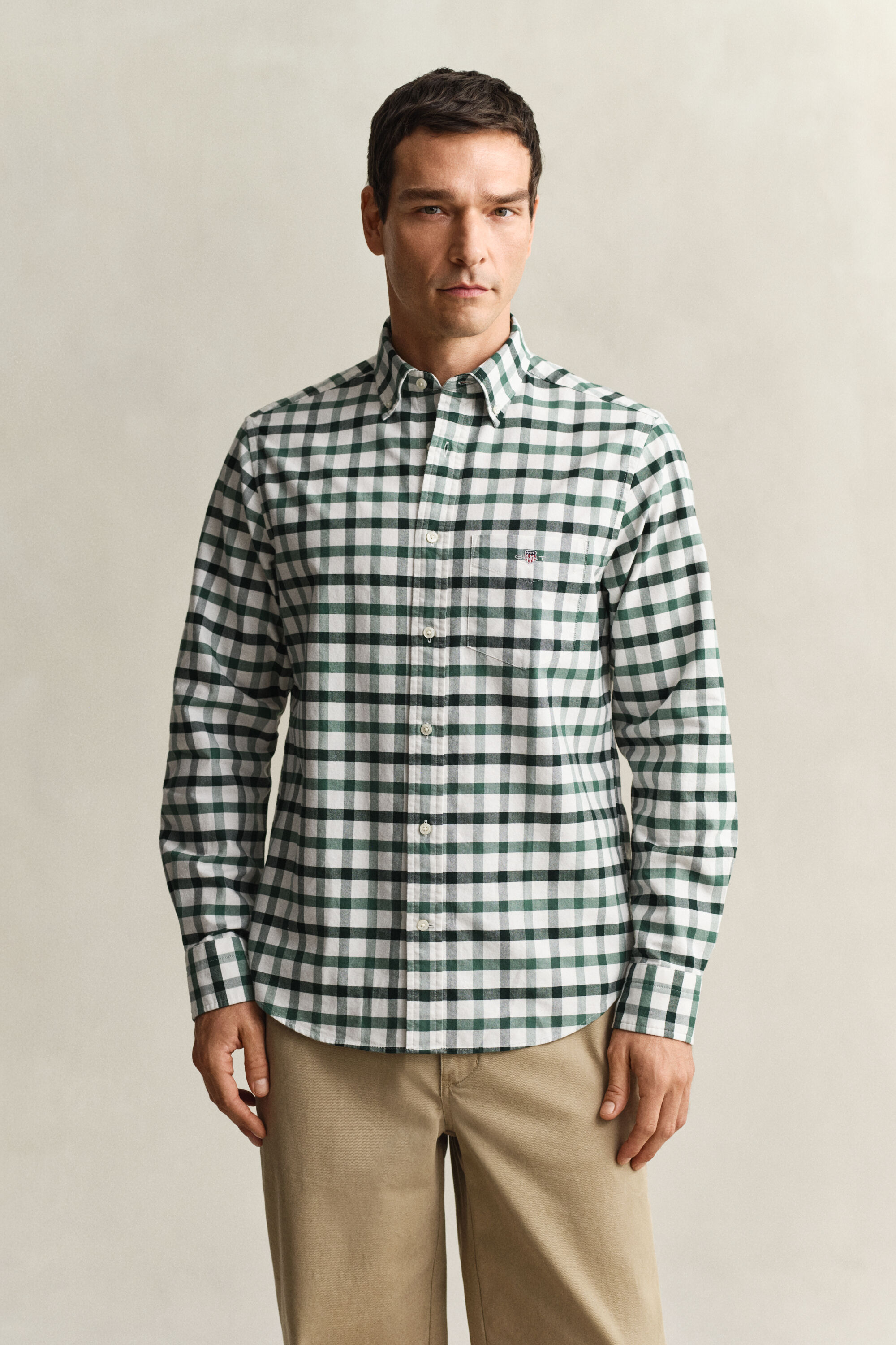 Regular Fit geruit Oxford-hemd