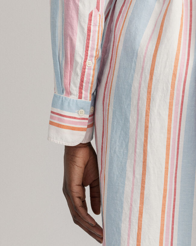 Kleurig gestreepte hemdjurk