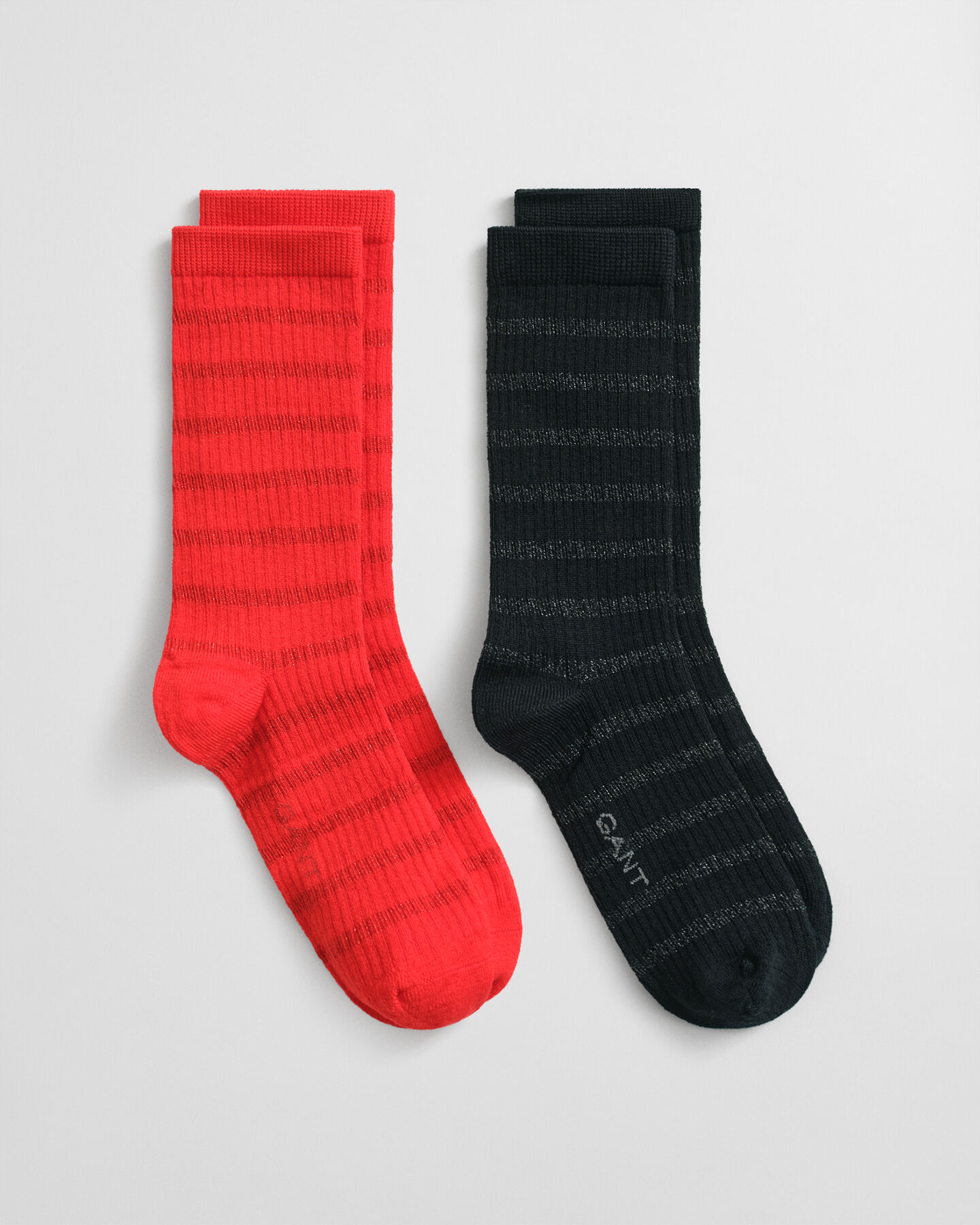 Coffret cadeau de 2 paires de chaussettes à rayures métallisées