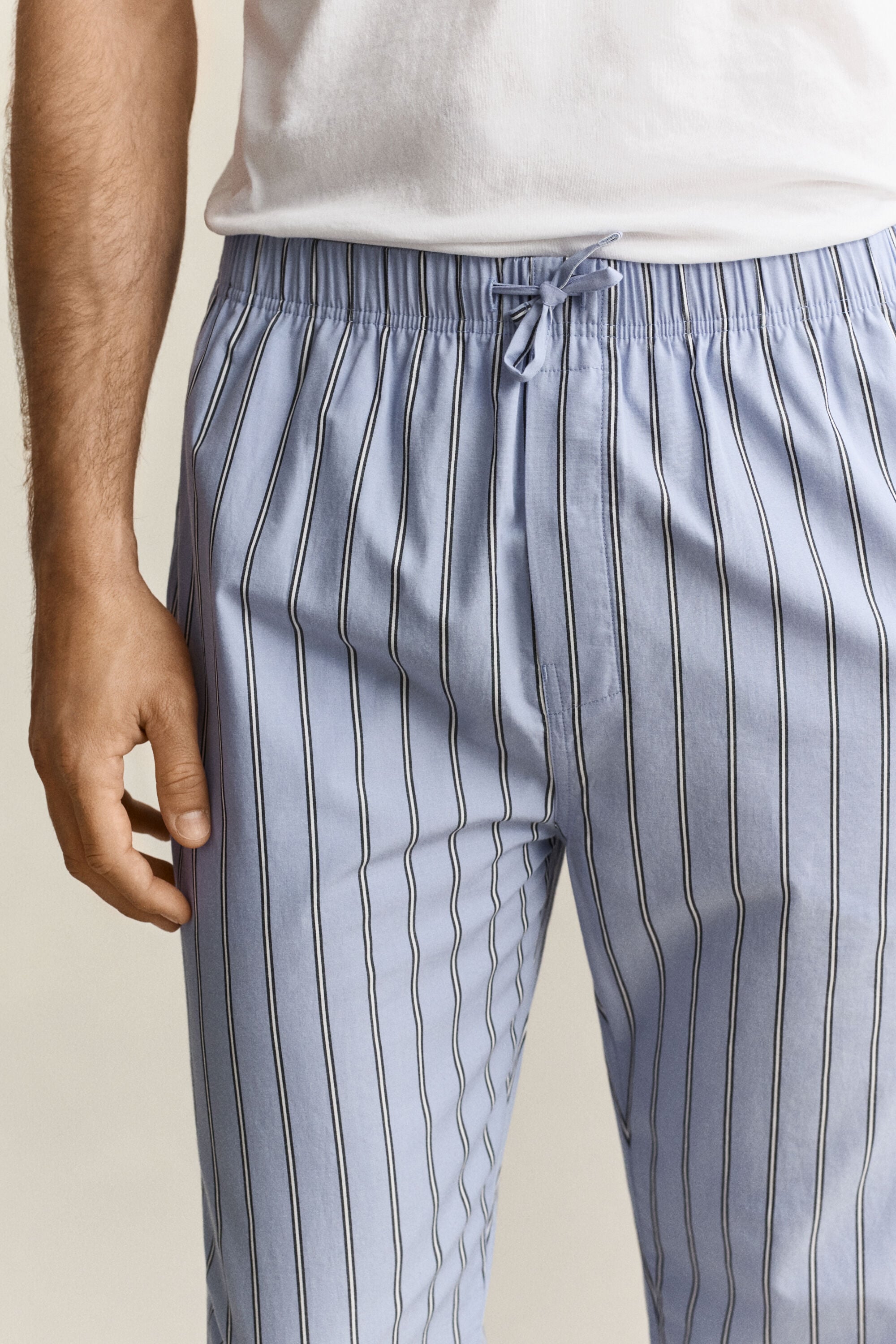 Gestreepte pyjamabroek van poplin