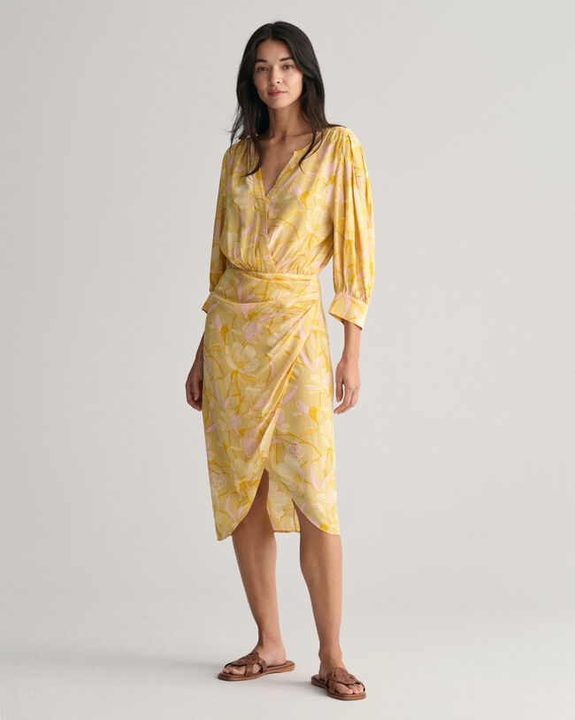 Regular Fit Magnolia Print wikkeljurk