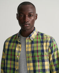 Regular Fit popeline hemd met groot ruitpatroon