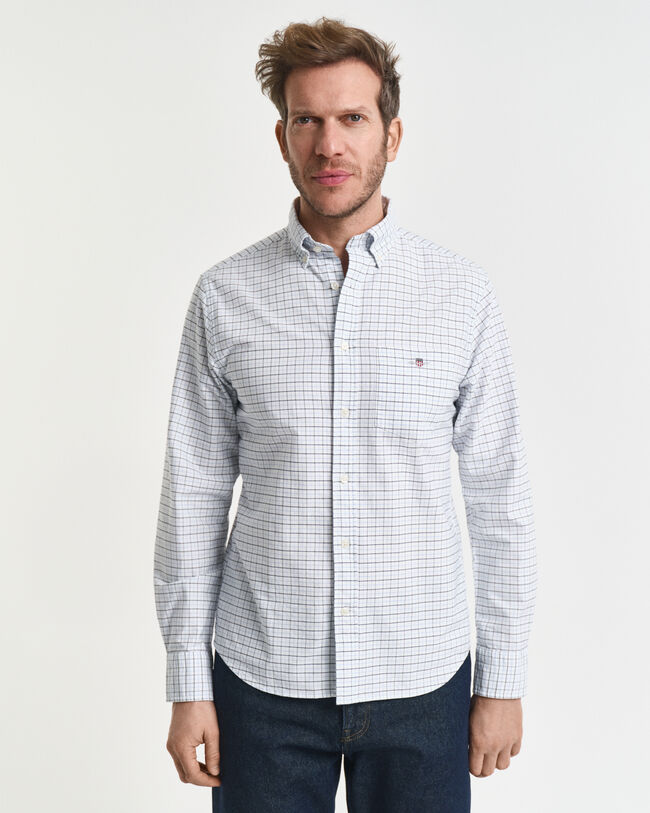 Chemise coupe regular en coton Oxford classique Tattersall