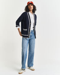 Cardigan en maille contrastante