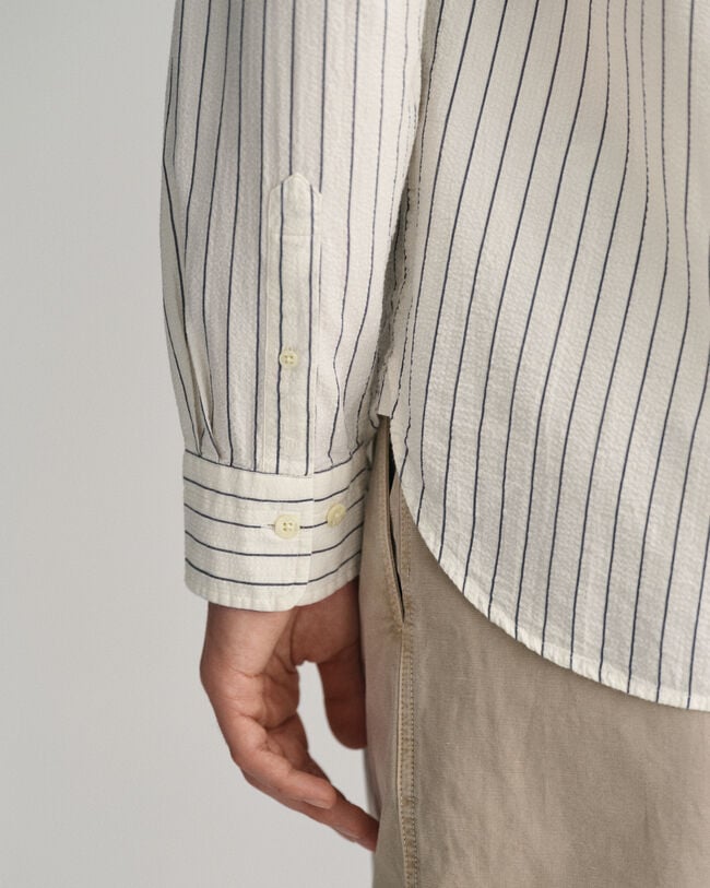 Relaxed Fit Seersucker Pinstripe hemd