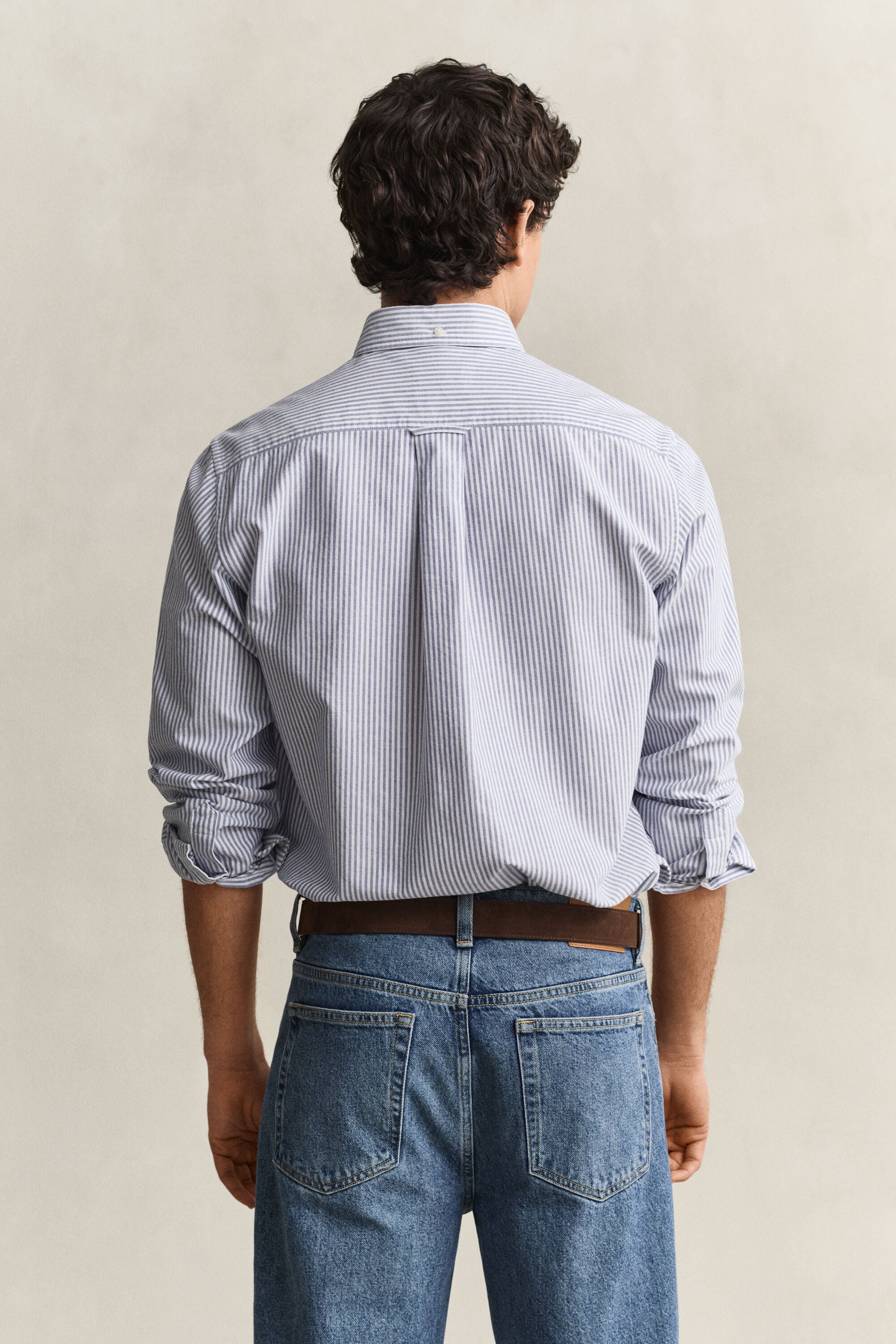 Chemise en coton Oxford regular classique à rayures