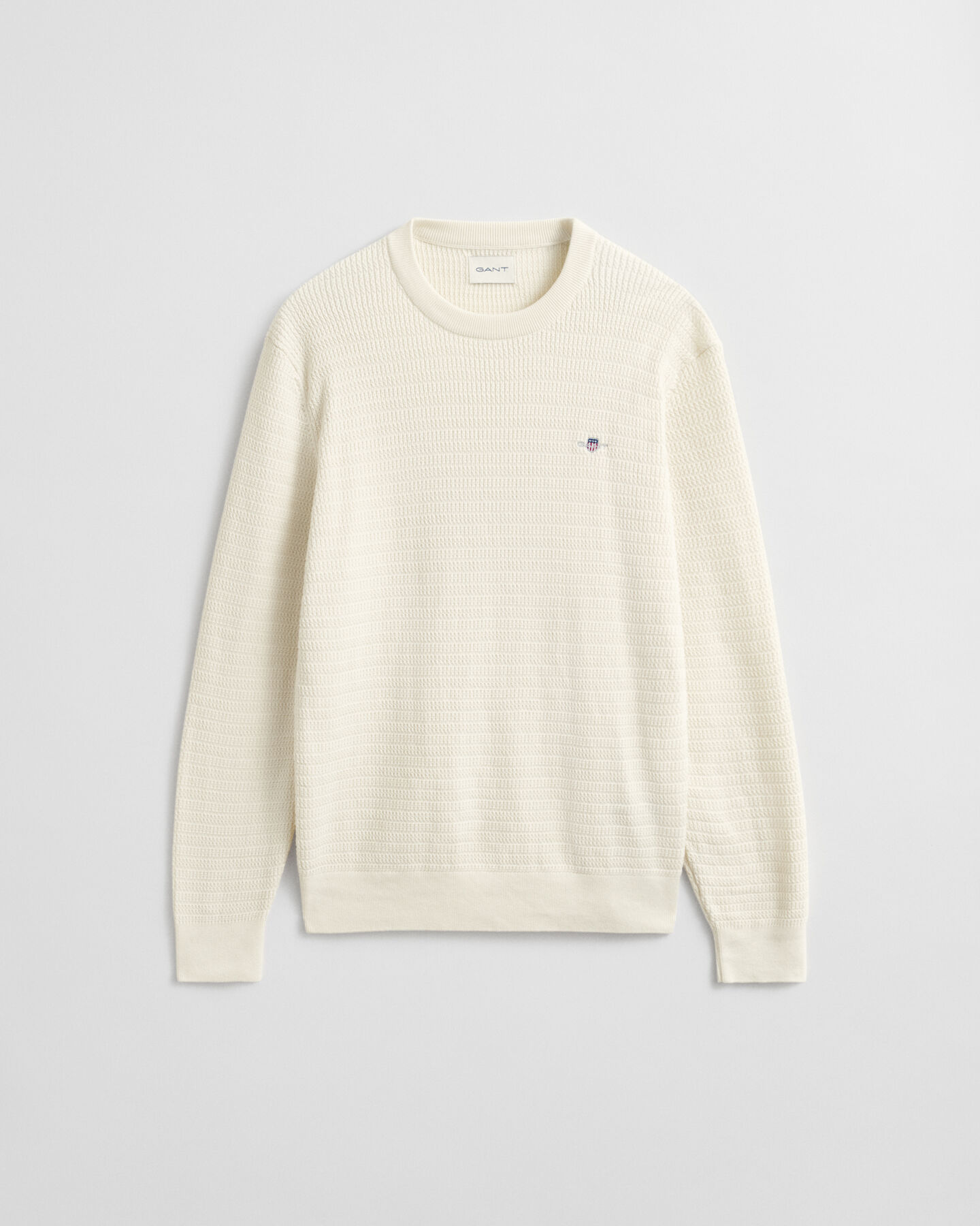 Pull col rond en maille torsadée